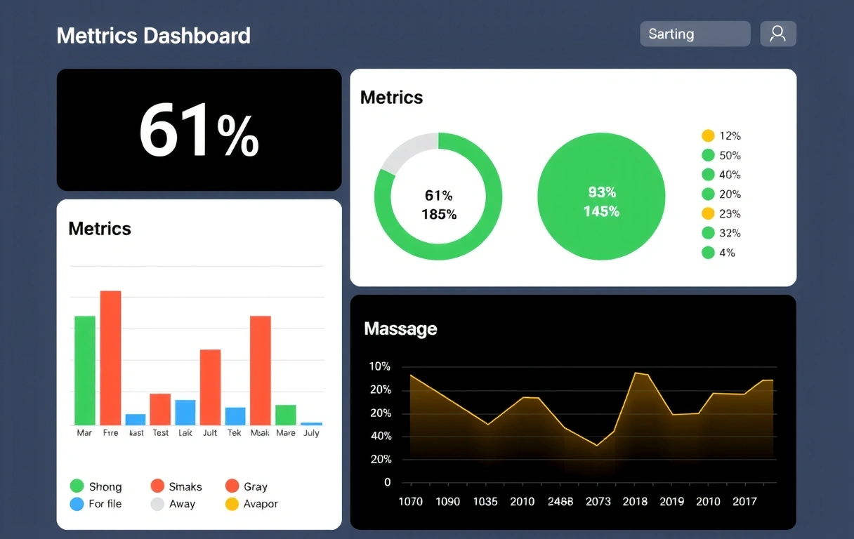 Techno-style metrics dashboard